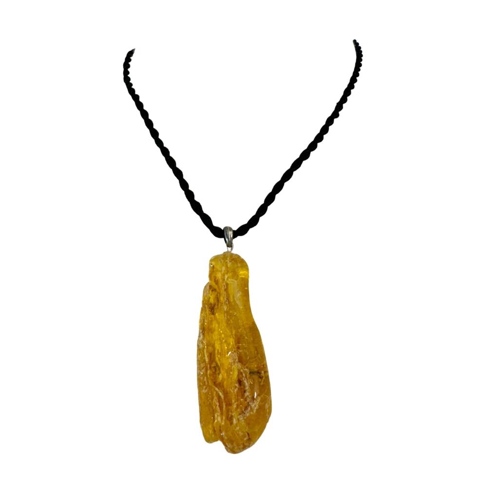 Baltic Amber Necklace Chunky Raw Shape Polished